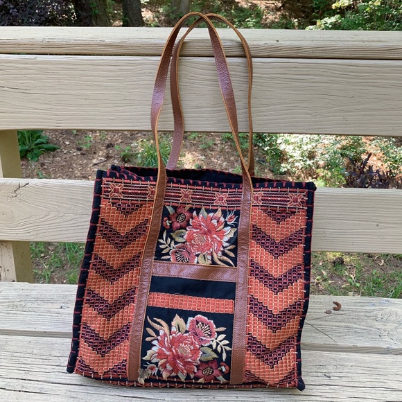 Johnny Was embroidered canvas tote - Picture 4 of 5